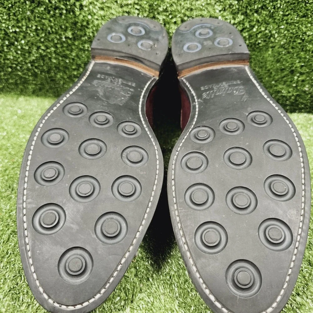 Allen Edmonds Grayson Burgundy Leather Slip On Tassel Loafers Mens 13 AAA